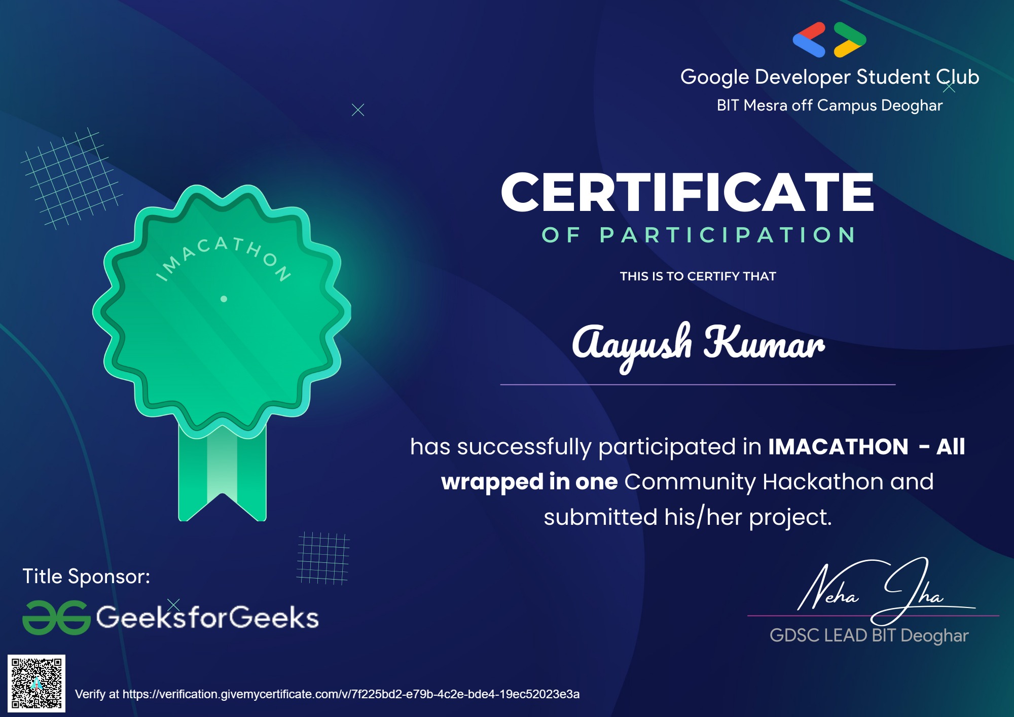 Certificates.